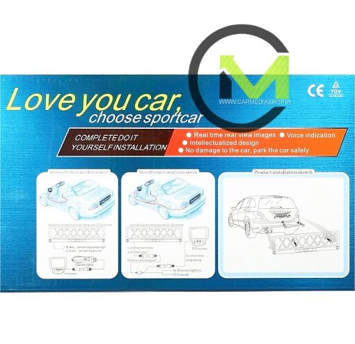 قاب پلاک با دوربین و سنسور دنده عقب VORTX - تصویر 3